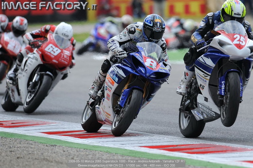 2009-05-10 Monza 2065 Superstock 1000 - Race - Andrea Antonelli - Yamaha YZF R1
